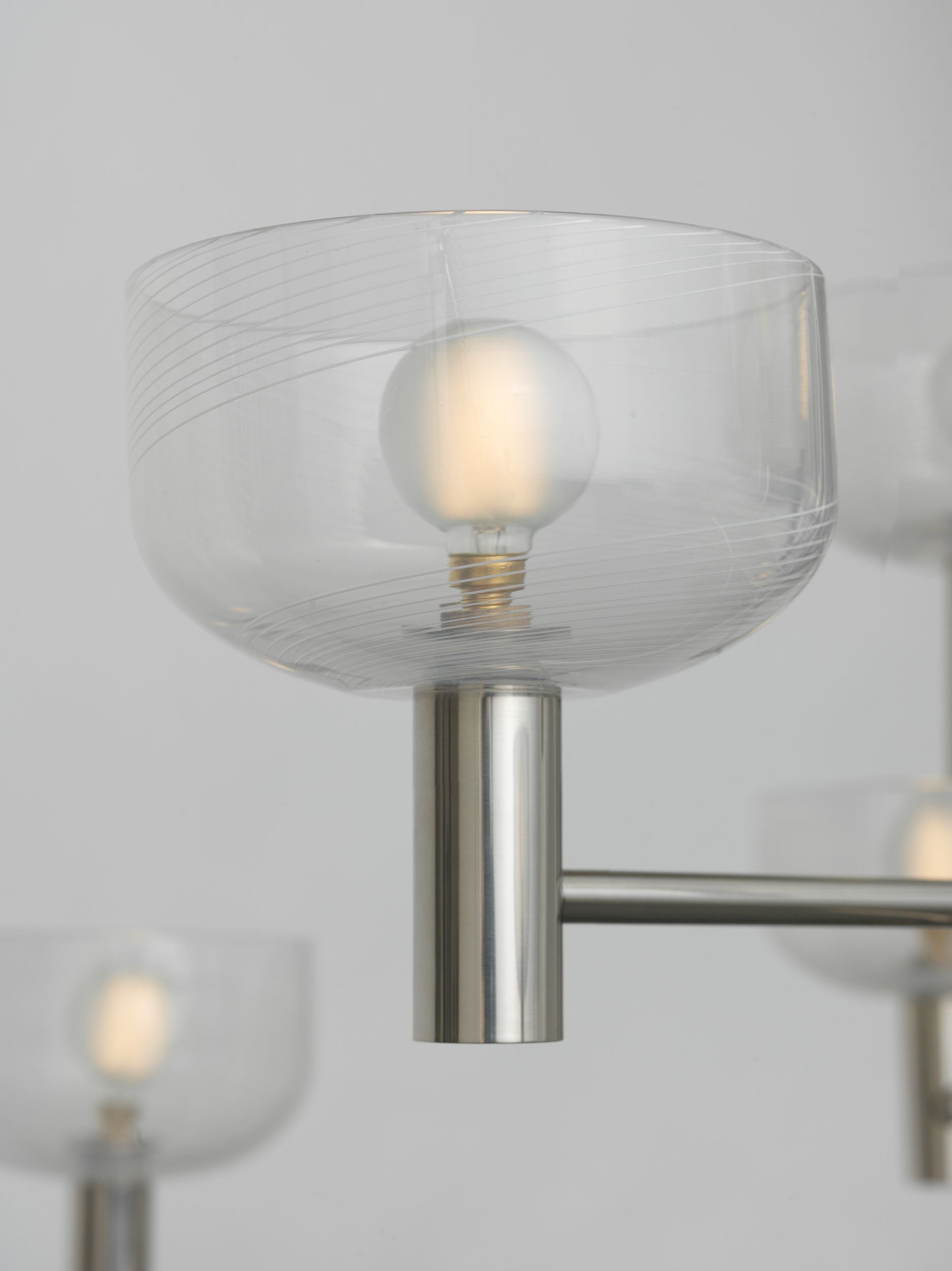 White Cane Mezzafiligrana in Polished Nickel