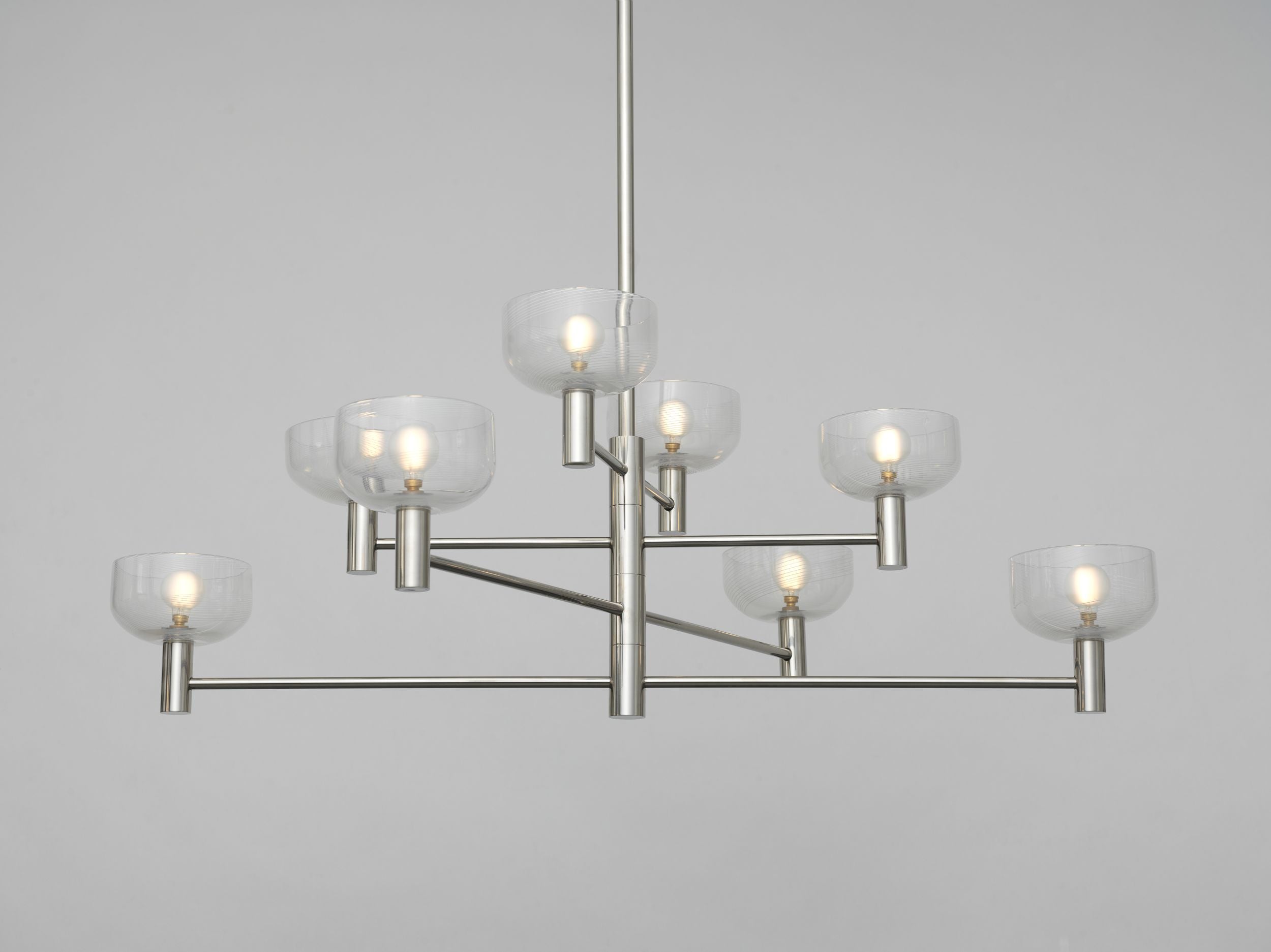 White Cane Mezzafiligrana in Polished Nickel
