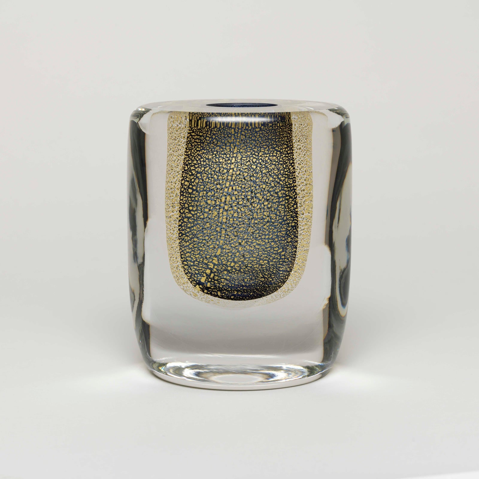 Sommerso Vase Blue Gilded Small