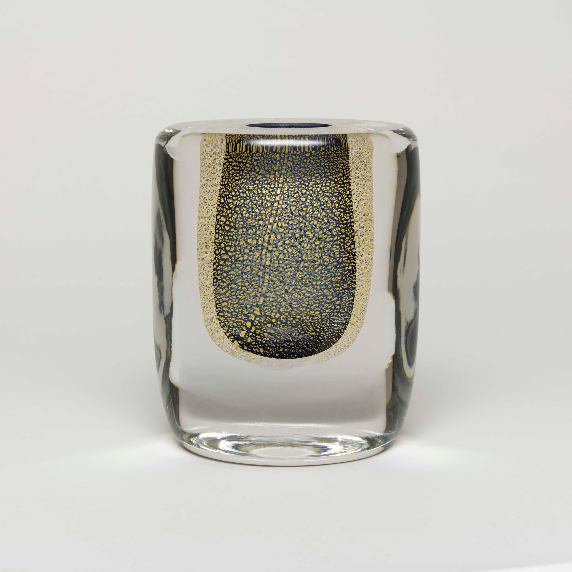 Sommerso Vase Blue Gilded Small