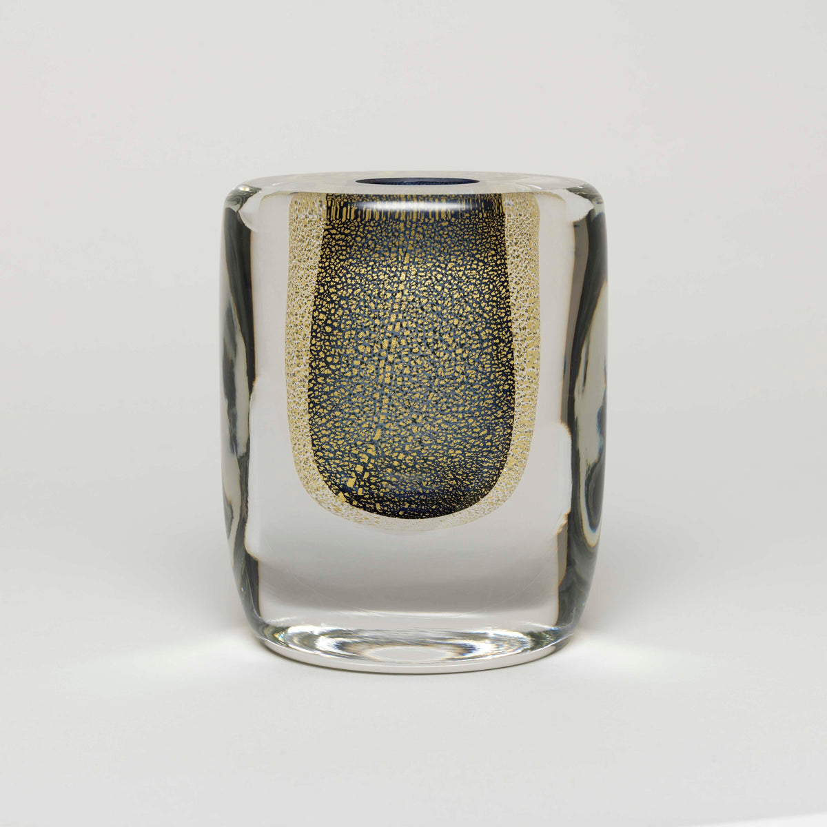 Sommerso Vase Blue Gilded Small